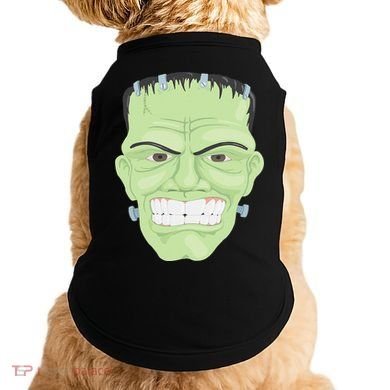 Halloween Frankenstein Head Terrifyingly Green Snarling Head Doggie Tank
