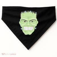 Halloween Frankenstein Head Terrifyingly Green Snarling Head USA-Made Doggie Bandana thumb 0