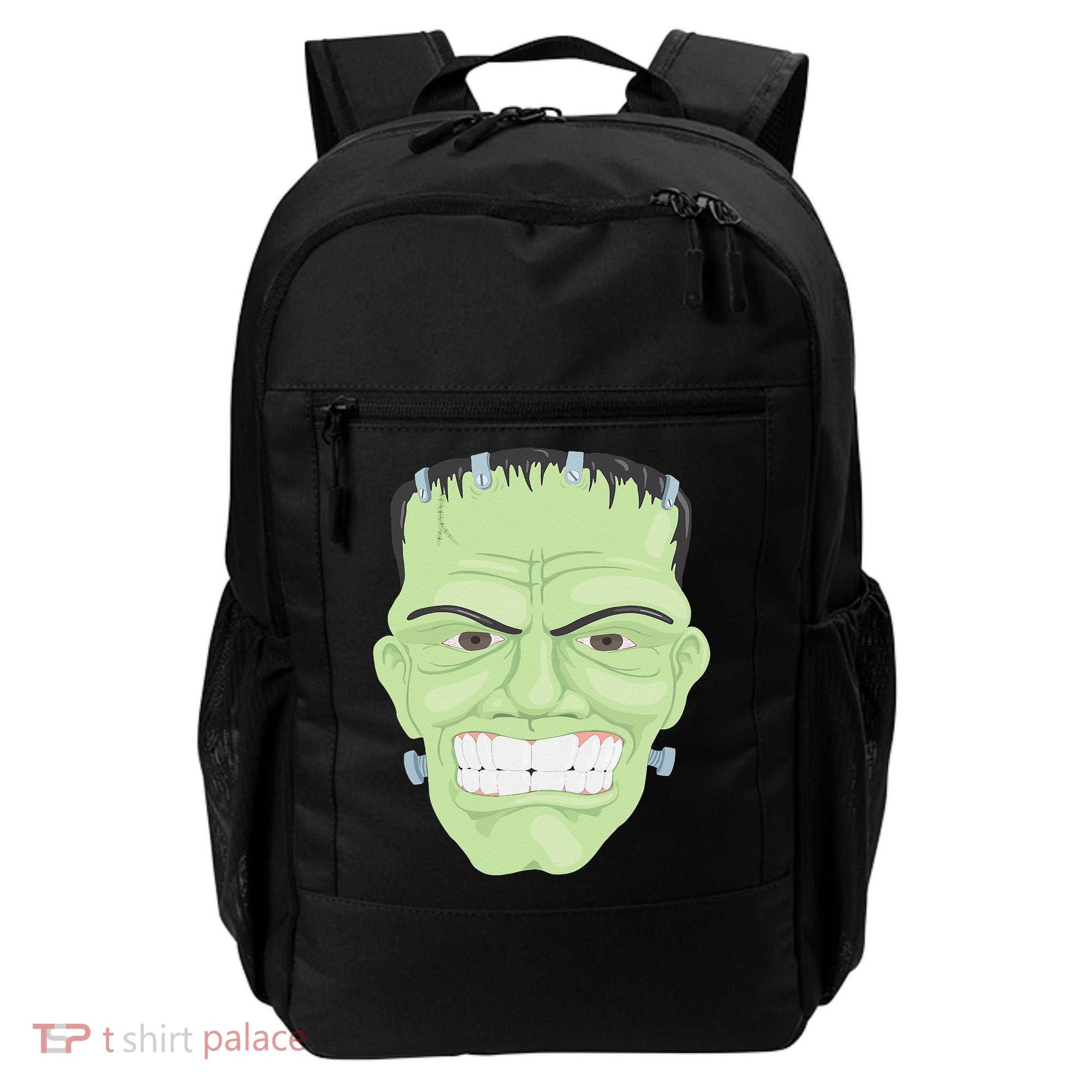 Halloween Frankenstein Head Terrifyingly Green Snarling Head Backpack