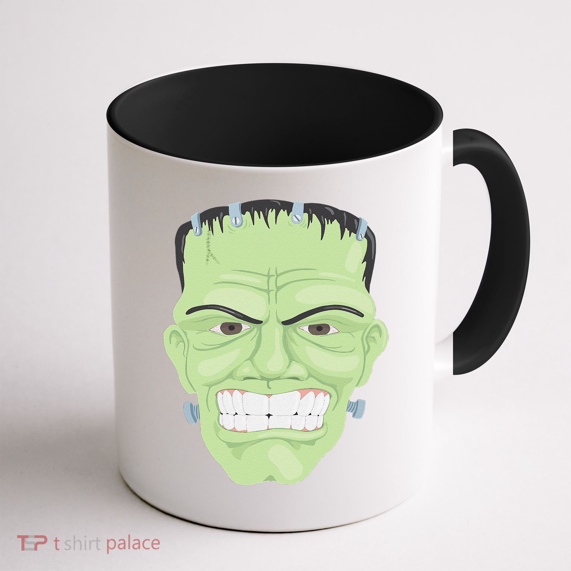 Halloween Frankenstein Head Terrifyingly Green Snarling Head Coffee Mug