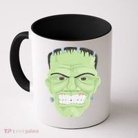 Halloween Frankenstein Head Terrifyingly Green Snarling Head Coffee Mug thumb 0
