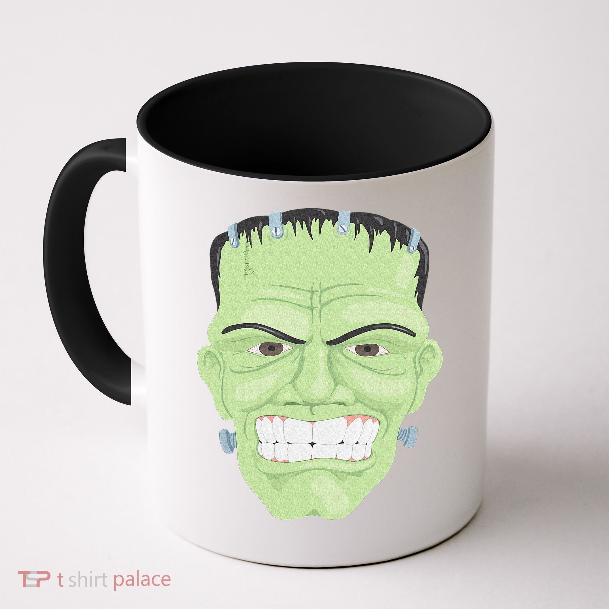 Halloween Frankenstein Head Terrifyingly Green Snarling Head Coffee Mug