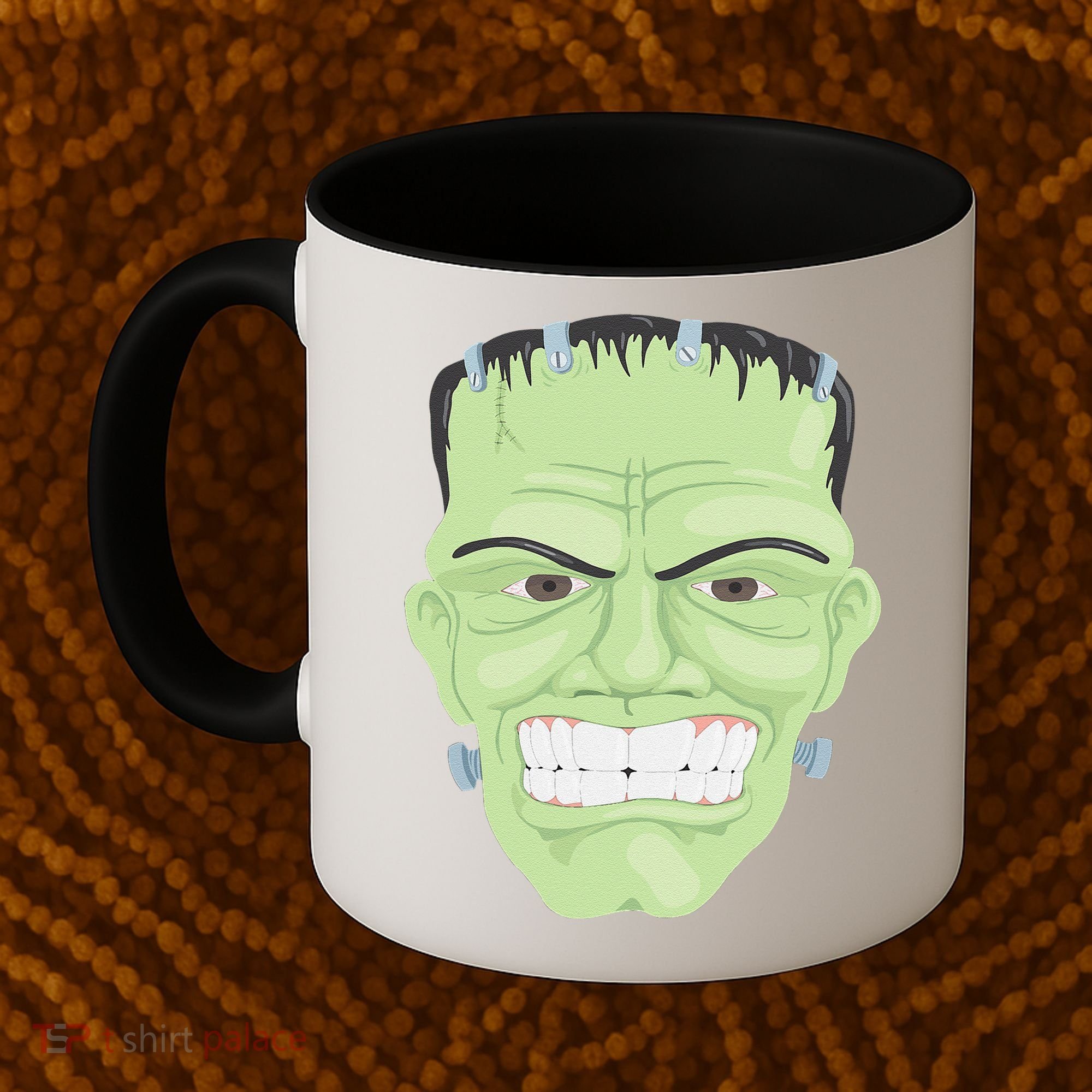 Halloween Frankenstein Head Terrifyingly Green Snarling Head Coffee Mug