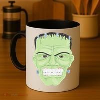 Halloween Frankenstein Head Terrifyingly Green Snarling Head Coffee Mug thumb 4