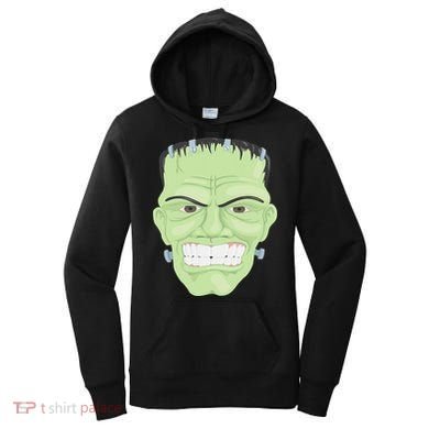 Halloween Frankenstein Head Terrifyingly Green Snarling Head Women's Hoodie