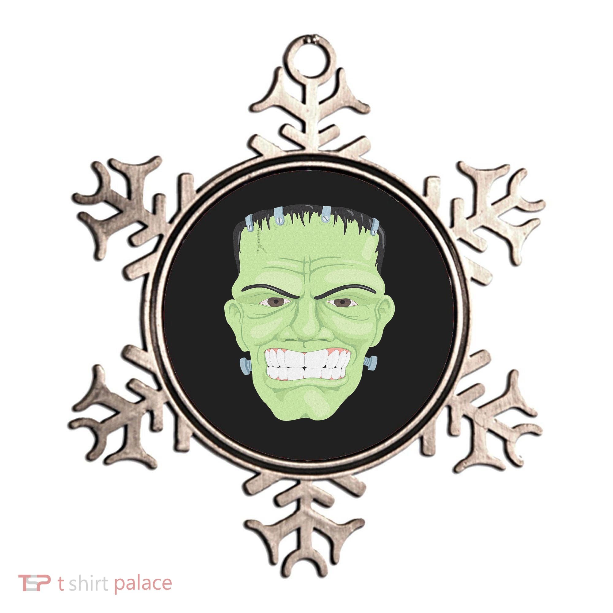 Halloween Frankenstein Head Terrifyingly Green Snarling Head Ornament