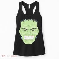 Halloween Frankenstein Head Terrifyingly Green Snarling Head Women's Tank Top thumb 0