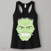 Halloween Frankenstein Head Terrifyingly Green Snarling Head Women's Tank Top thumb 3