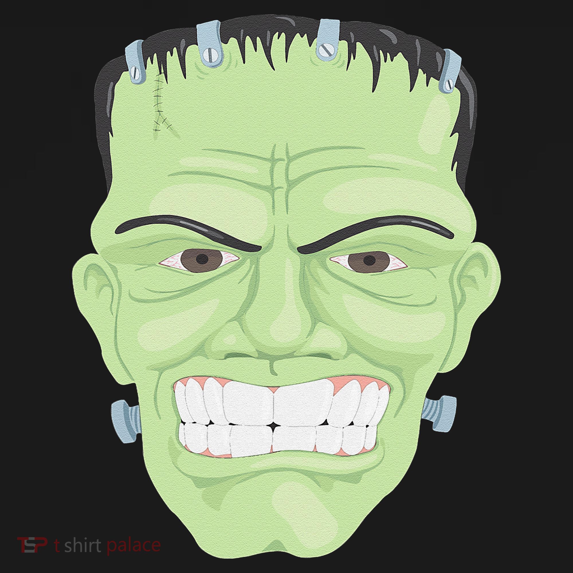Halloween Frankenstein Head Terrifyingly Green Snarling Head Women's Tank Top