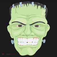 Halloween Frankenstein Head Terrifyingly Green Snarling Head Tank Top thumb 6