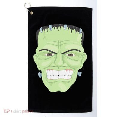 Halloween Frankenstein Head Terrifyingly Green Snarling Head Golf Towel