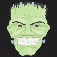 Halloween Frankenstein Head Terrifyingly Green Snarling Head Golf Towel thumb 3
