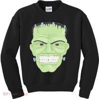 Halloween Frankenstein Head Terrifyingly Green Snarling Head Kids Sweatshirt thumb 0