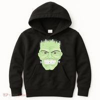 Halloween Frankenstein Head Terrifyingly Green Snarling Head Kids Hoodie thumb 0