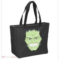 Halloween Frankenstein Head Terrifyingly Green Snarling Head Tote Bag thumb 2