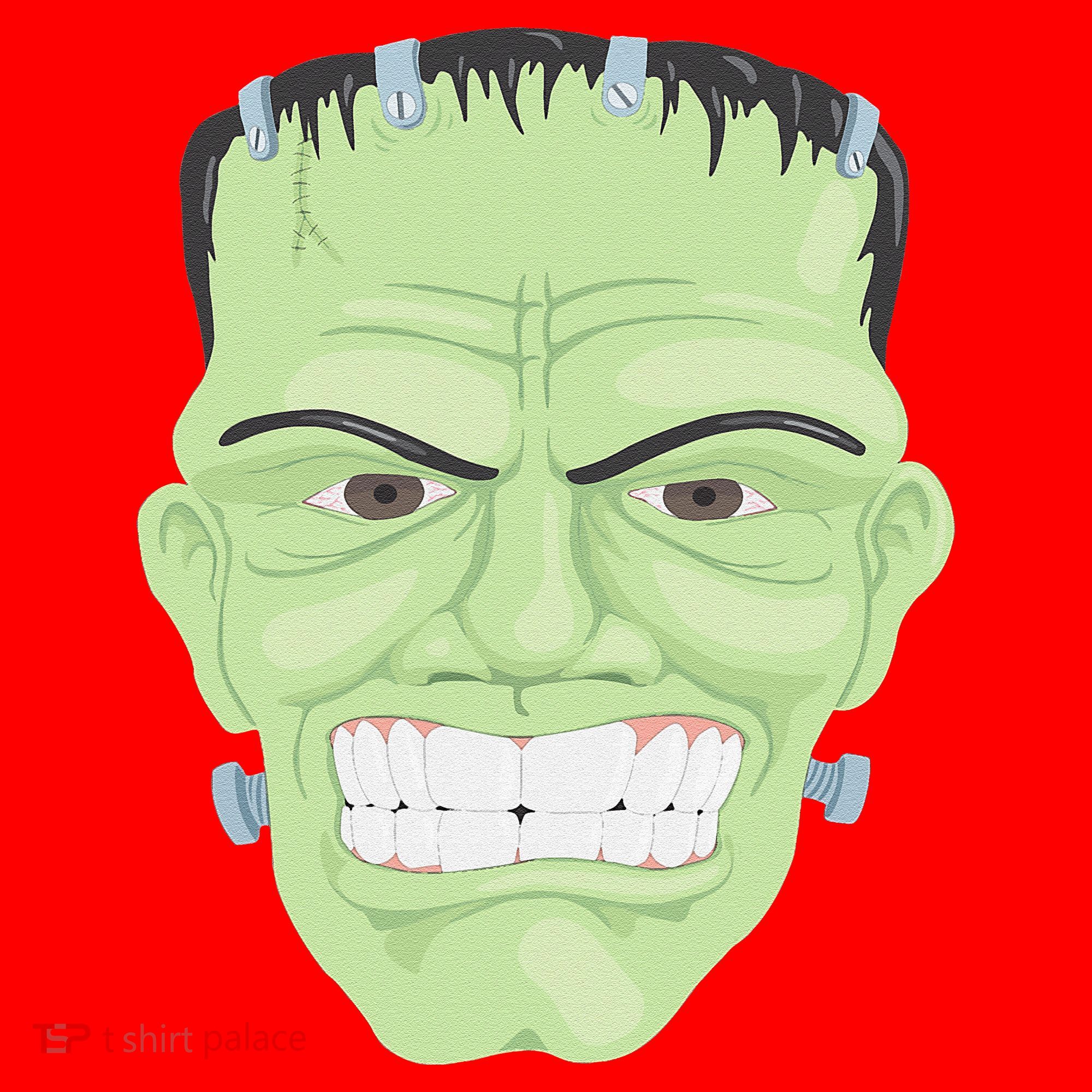 Halloween Frankenstein Head Terrifyingly Green Snarling Head Santa Hat