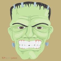 Halloween Frankenstein Head Terrifyingly Green Snarling Head Hoodie thumb 7