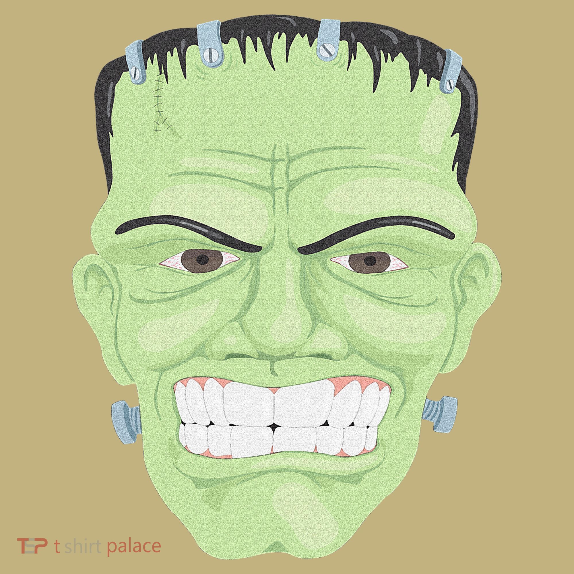 Halloween Frankenstein Head Terrifyingly Green Snarling Head Sweatshirt