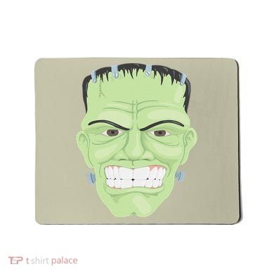 Halloween Frankenstein Head Terrifyingly Green Snarling Head Mousepad