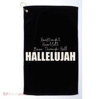 Hard Fought Heartfelt Been Through Hell Hallelujah Christian Golf Towel thumb 0