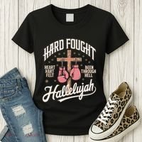 Hard Fought Hallelujah Praise Jesus Women's T-Shirt thumb 3
