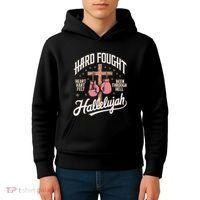 Hard Fought Hallelujah Praise Jesus Kids Hoodie thumb 4