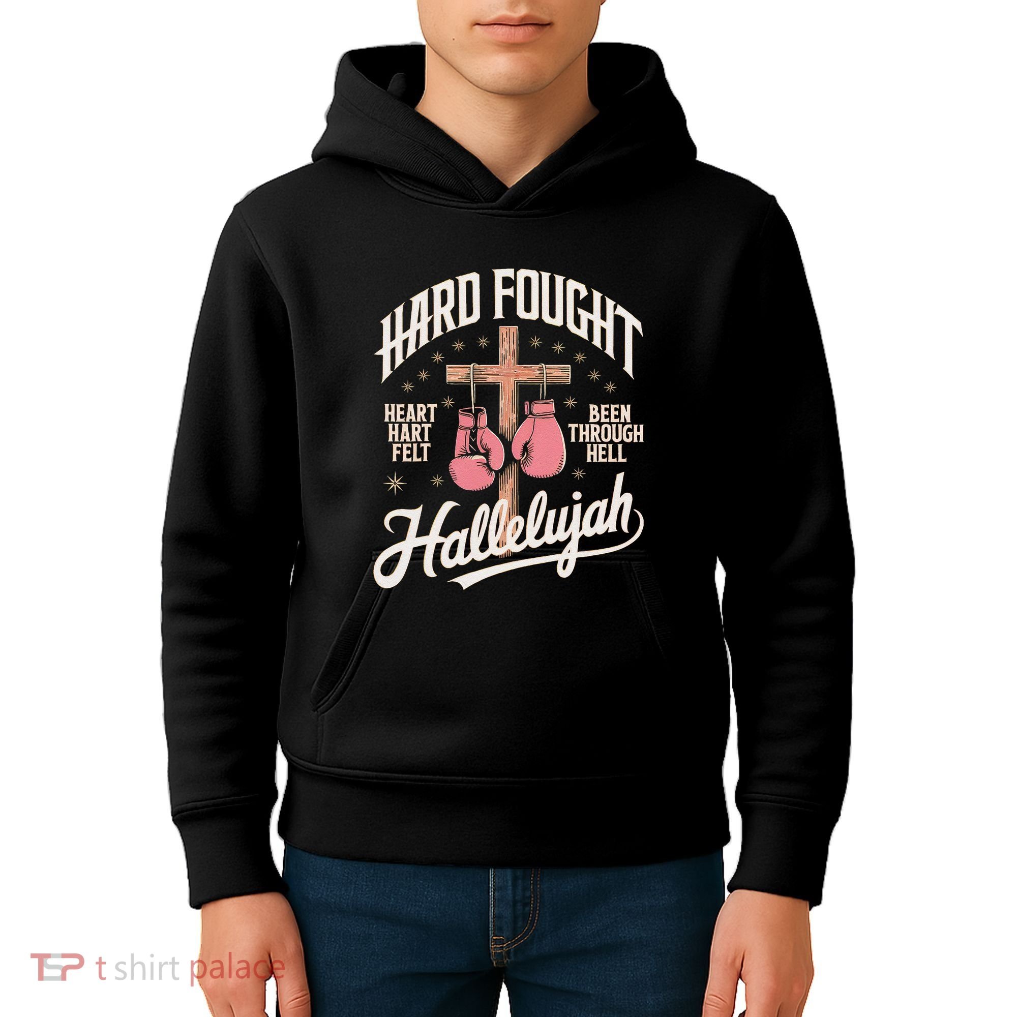 Hard Fought Hallelujah Praise Jesus Kids Hoodie