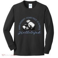 Hard Fought Heart Felt It Is Well Hallelujah Kids Long Sleeve Shirt thumb 0
