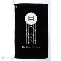 Hello Future Hbar Hedera Hashgraph Solana Kaspa Xrp Crypto Golf Towel thumb 0