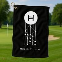 Hello Future Hbar Hedera Hashgraph Solana Kaspa Xrp Crypto Golf Towel thumb 1