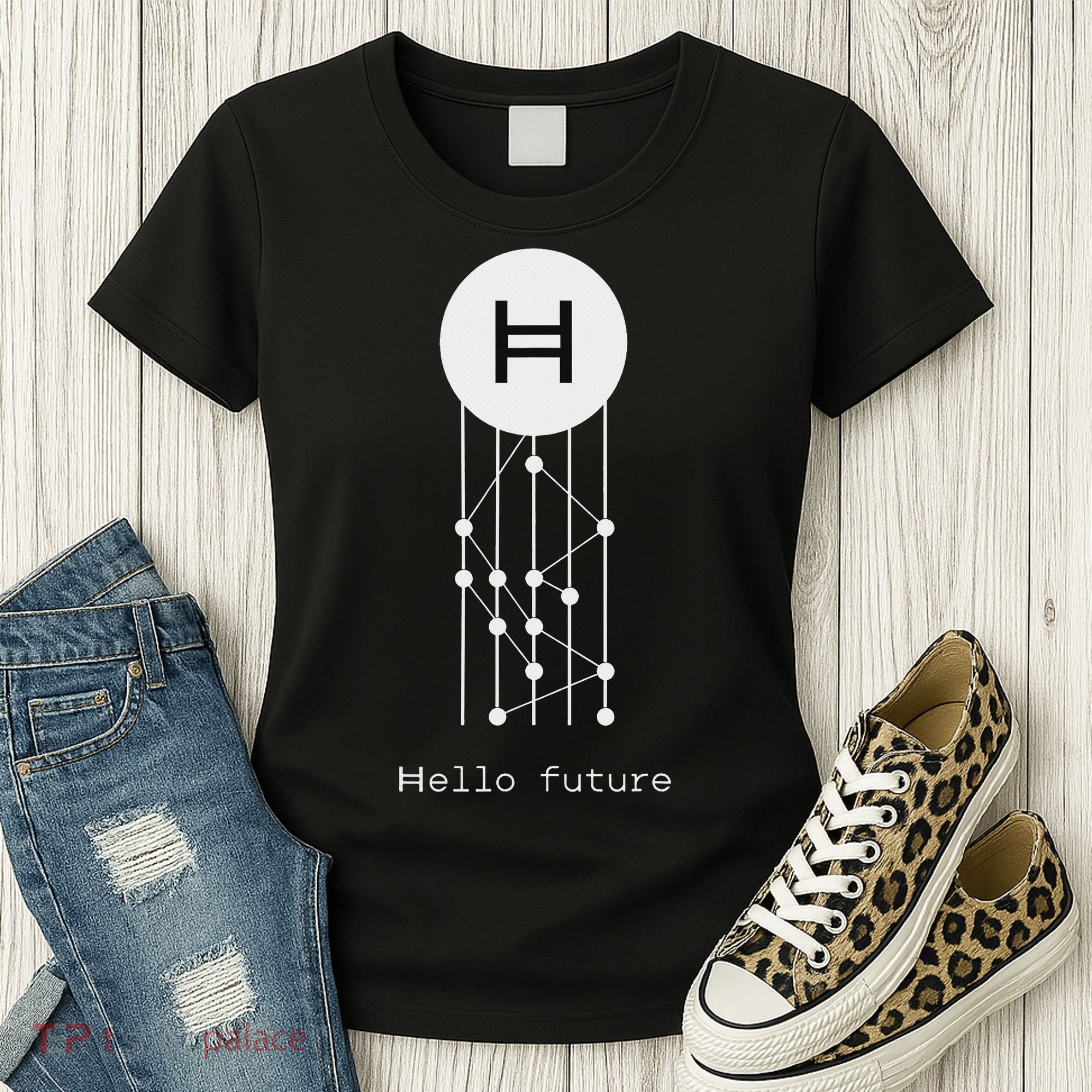Hello Future Hbar Hedera Hashgraph Solana Kaspa Xrp Crypto Women's T-Shirt