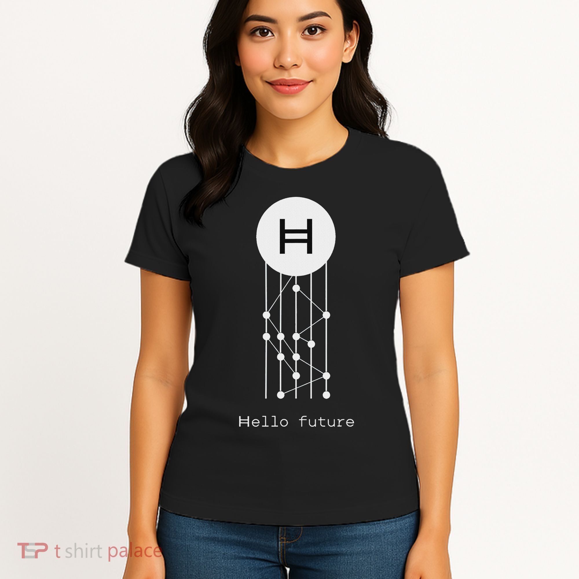 Hello Future Hbar Hedera Hashgraph Solana Kaspa Xrp Crypto Women's T-Shirt