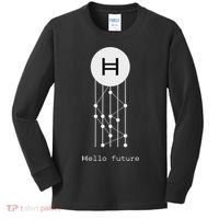 Hello Future Hbar Hedera Hashgraph Solana Kaspa Xrp Crypto Kids Long Sleeve Shirt thumb 0