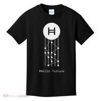 Hello Future Hbar Hedera Hashgraph Solana Kaspa Xrp Crypto Kids T-Shirt thumb 0