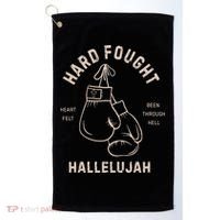 Hard Fought Heartfelt Been Through Hell Hallelujah Golf Towel thumb 0