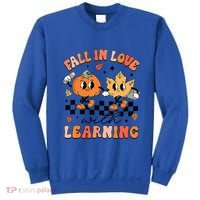 Halloween Fall In Love With Learning Thanksgiving Teacher Sweatshirt thumb 0