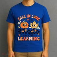 Halloween Fall In Love With Learning Thanksgiving Teacher T-Shirt thumb 3