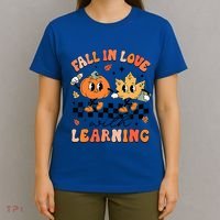 Halloween Fall In Love With Learning Thanksgiving Teacher T-Shirt thumb 4