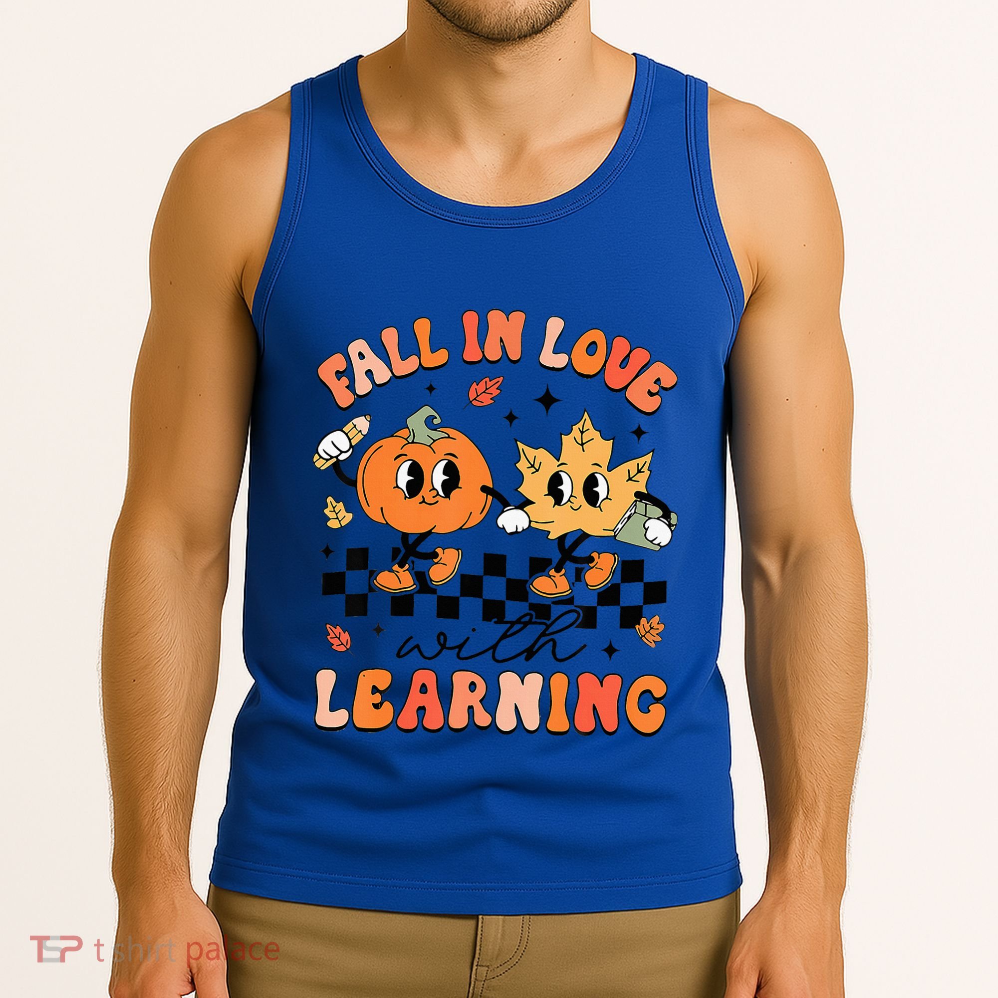 Halloween Fall In Love With Learning Thanksgiving Teacher Tank Top