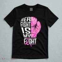 Her Fight Is My Fight Breast Cancer Boxing T-Shirt thumb 5