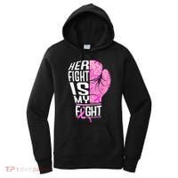 Her Fight Is My Fight Breast Cancer Boxing Women's Hoodie thumb 0