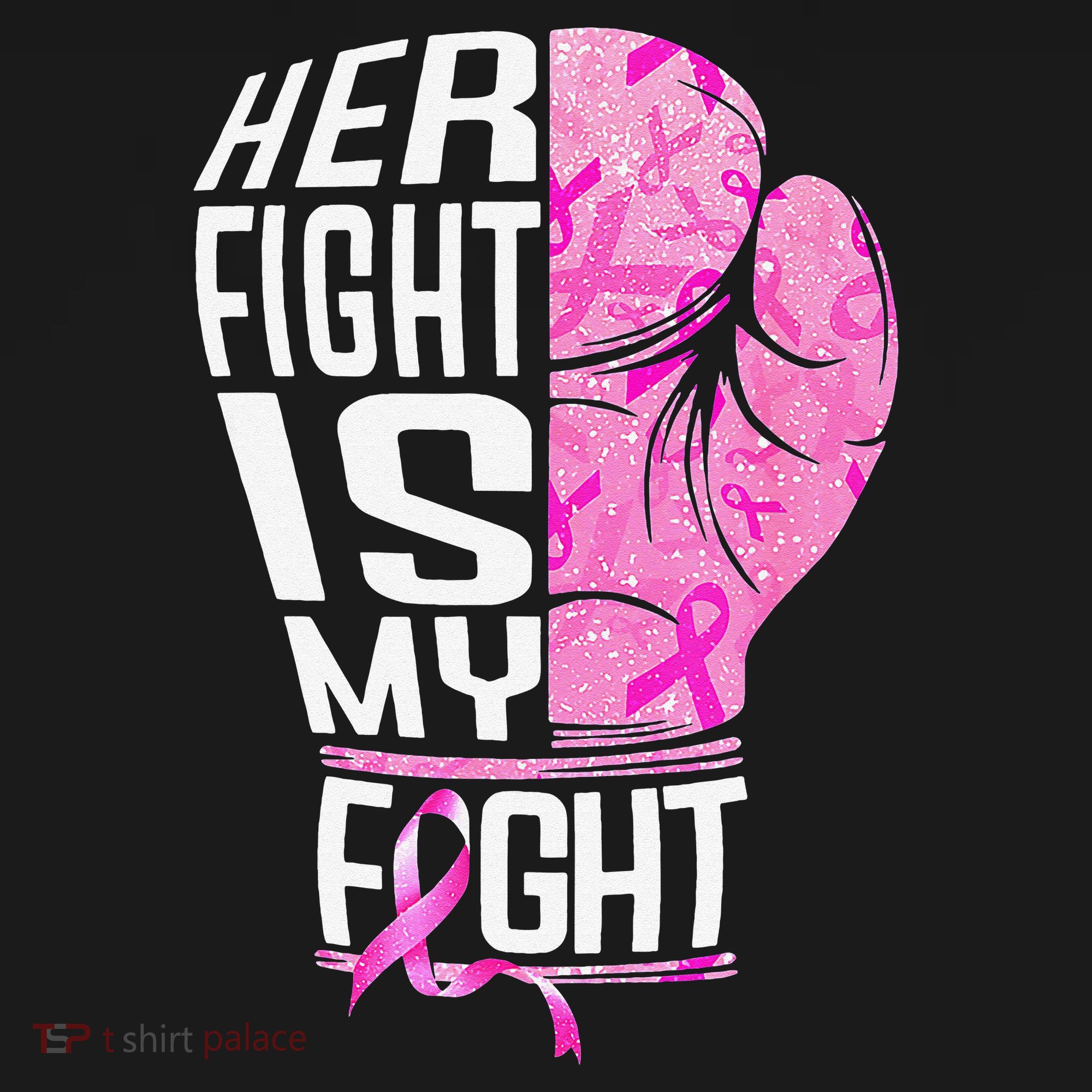 Her Fight Is My Fight Breast Cancer Boxing Women's Hoodie