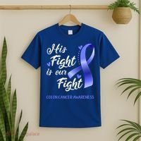 His Fight Is Our Fight Colon Cancer Awareness Gift T-Shirt thumb 2