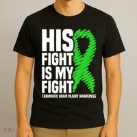 His Fight Is My Fight Traumatic Brain Injury Awareness T-Shirt thumb 3