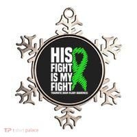 His Fight Is My Fight Traumatic Brain Injury Awareness Ornament thumb 0