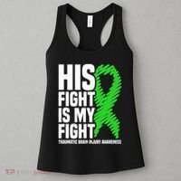 His Fight Is My Fight Traumatic Brain Injury Awareness Women's Tank Top thumb 3