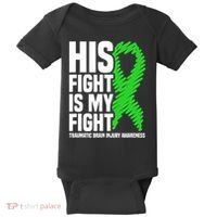 His Fight Is My Fight Traumatic Brain Injury Awareness Baby Bodysuit thumb 0
