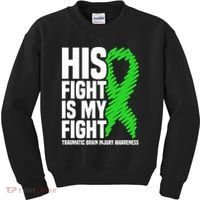 His Fight Is My Fight Traumatic Brain Injury Awareness Kids Sweatshirt thumb 0