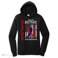 His Fight Is My Fight Chd Awareness Brother American Flag Gift Women's Hoodie thumb 0