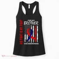 His Fight Is My Fight Chd Awareness Brother American Flag Gift Women's Tank Top thumb 0